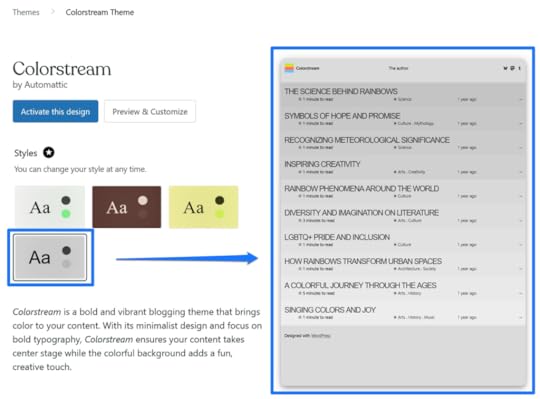 Control settings for style variations within a WordPress theme.