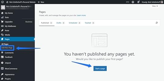Where to add a new page.