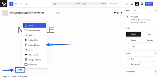 Typing forward-slash to use Inserter.