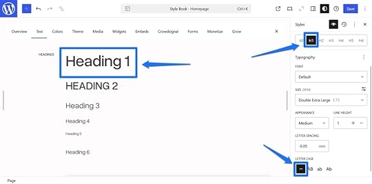 Example of how to adjust letter casing.