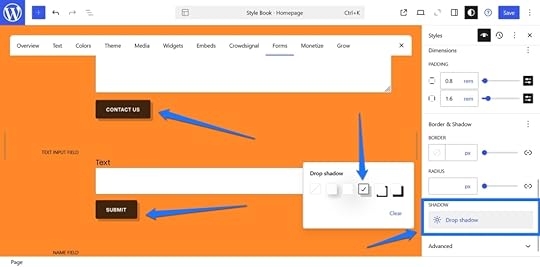 Example of using border and shadow options.