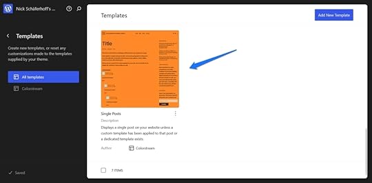 Example of Single Posts template being edited.