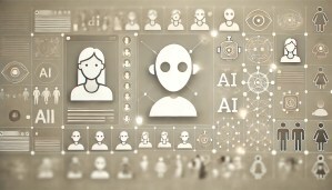 AI art showing real users and AI bots in a social media feed