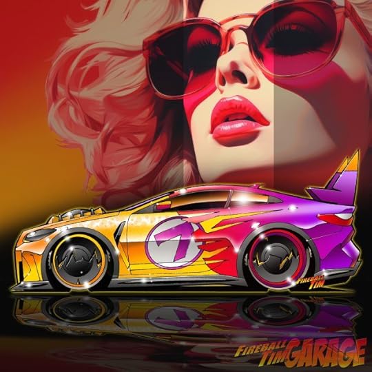Fireball Tim Garage Automotive Pop Culture Art
