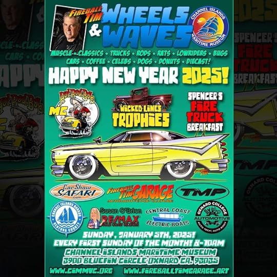 Wheels and Waves Fireball Tim Garage Automotive Pop Culture Art