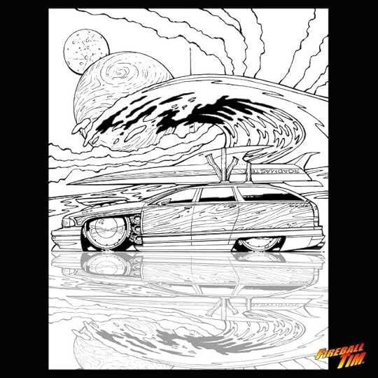 Fireball Tim Garage Automotive Pop Culture Art