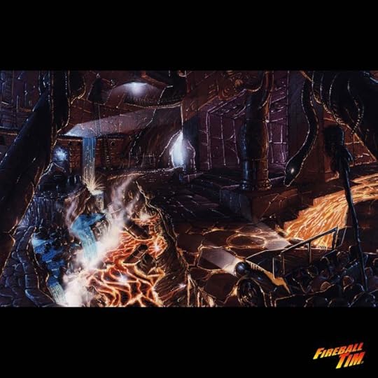 Fireball Tim Garage Automotive Pop Culture Art