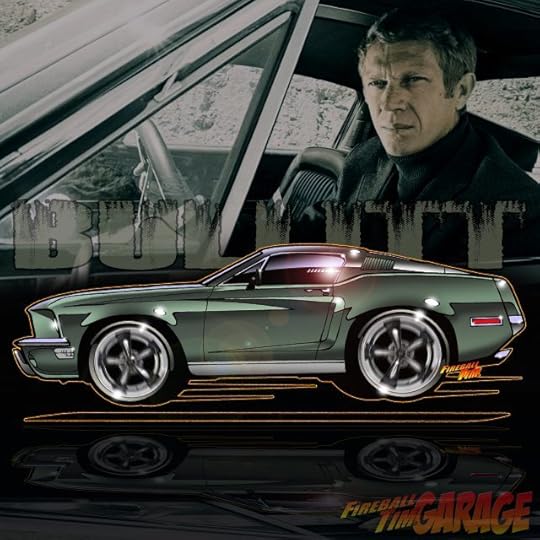 Bullitt Mustang Fireball Tim Garage Automotive Pop Culture Art