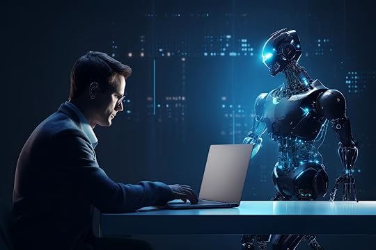 human writing a blog