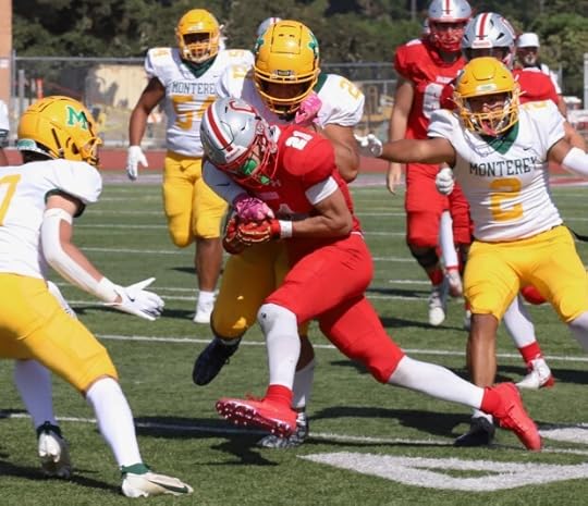 Soakai Funaki often led his Monterey teammates in making big plays on defense. (Don Fukui -- Herald Correspondent)