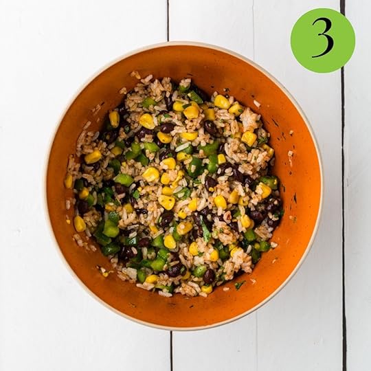 Step 3 Rice, Corn and Black Bean Burritos