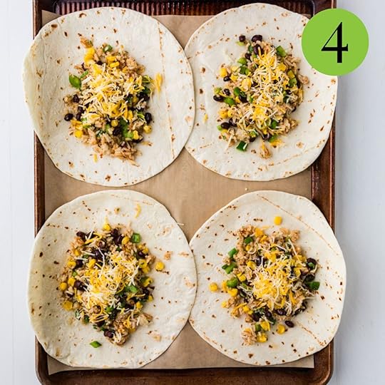 Step 4 of Rice, Corn and Black Bean Burritos