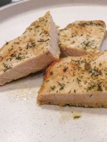 ranch oven baked pork chops on a plate