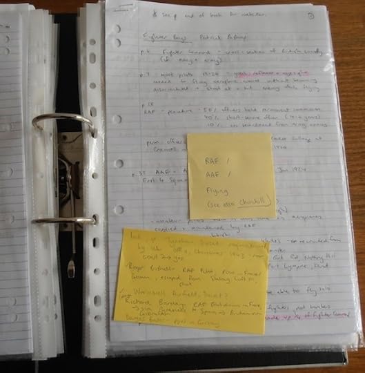Research notes in a folder