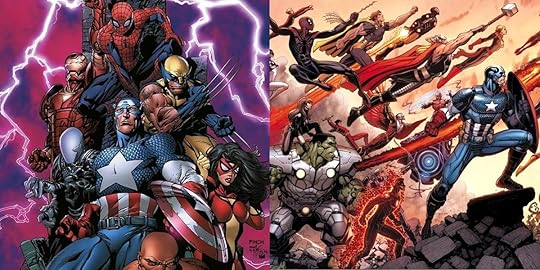 Cover art from New Avengers and the 2012 Avengers when Spider-Man became a team member for real.