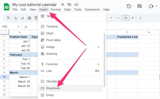 Adding a publishing status dropdown selector to the editorial calendar.