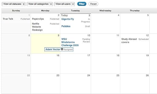 Screenshot of using Edit Flow as an editorial calendar.