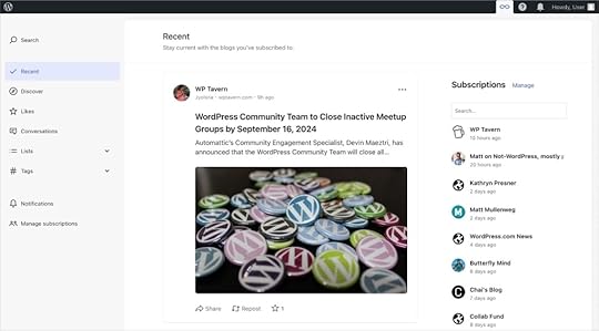 Screenshot of the WordPress Reader.
