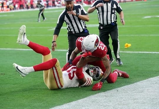 49ers receiver Jauan Jennings #15 scuffles with Cardinals cornerback Sean Murphy-Bunting #23 during during the first half of the San Francisco 49ers and Arizona Cardinals game played at State Farm Stadium on Jan. 5, 2025 in Glendale, Arizona. Both players were ejected. (John Medina/Special to Bay Area News Group)