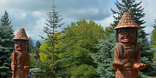 Two totem poles in Cumberland, BC. Photo: Doug Young