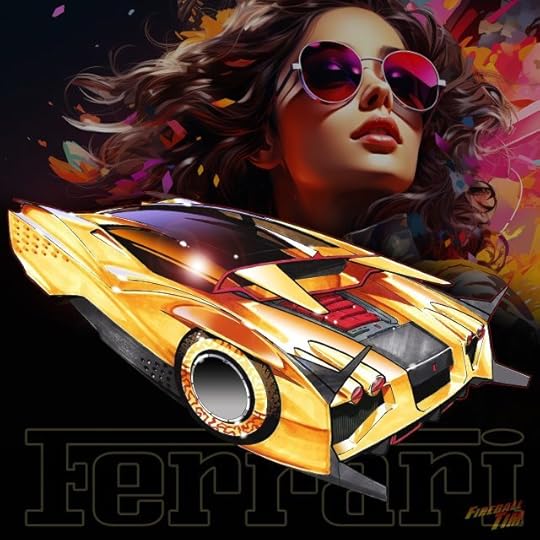 Fireball Tim Garage Automotive Pop Culture Art
