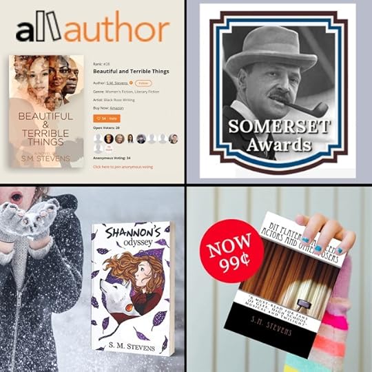 book covers and Somerset Award logo