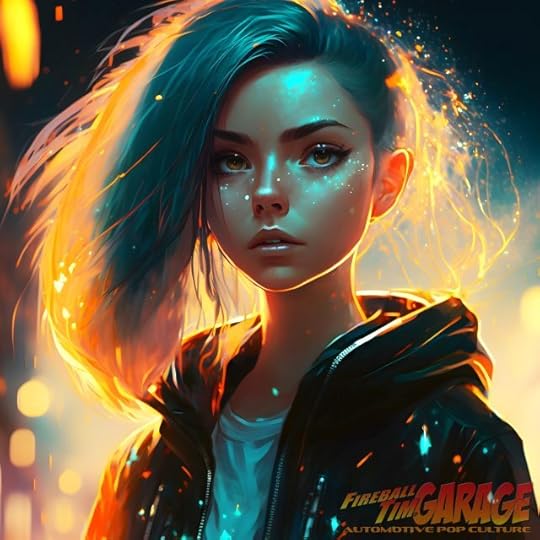 Fireball Tim Garage Automotive Pop Culture Art