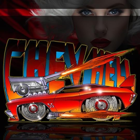 Fireball Tim Garage Automotive Pop Culture Art