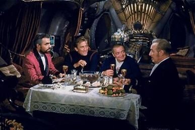 20,000 Leagues Under the Sea movie clip of four men in tuxedoes eating on a sub.