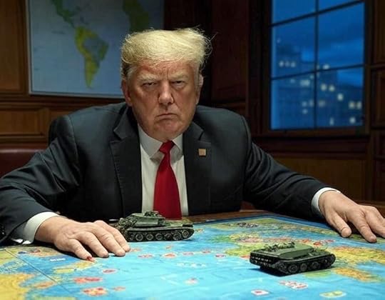 trump moving tanks on a map