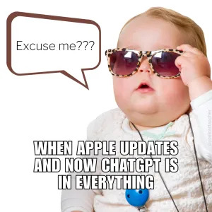 Yes, this was me when I tested the newest updates to Apple Intelligence and found out it put ChatGPT into every web browser, every app, every tool, and every place kids write. Everywhere. Here's what I found and what I recommend we do about it.
