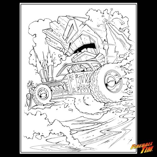 Fireball Tim Garage Automotive Pop Culture Art