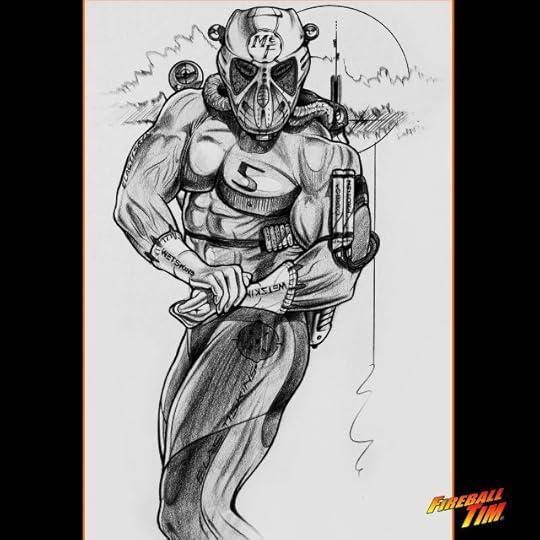 Fireball Tim Garage Automotive Pop Culture Art