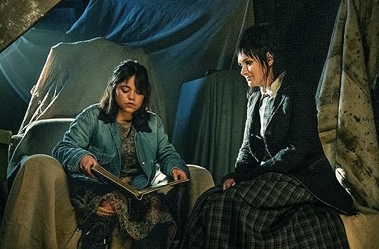 Jenna Ortega as Astrid and Winona Ryder as Lydia in...