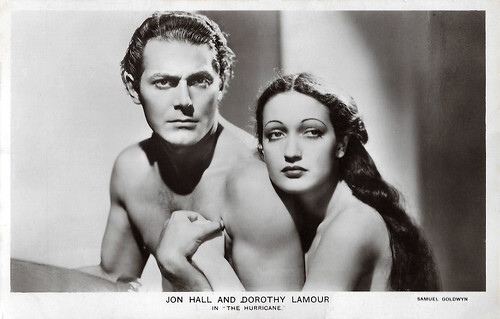 Jon Hall and Dorothy Lamour in The Hurricane (1937)