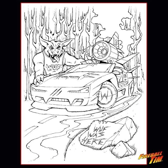 Fireball Tim Garage Automotive Pop Culture Art