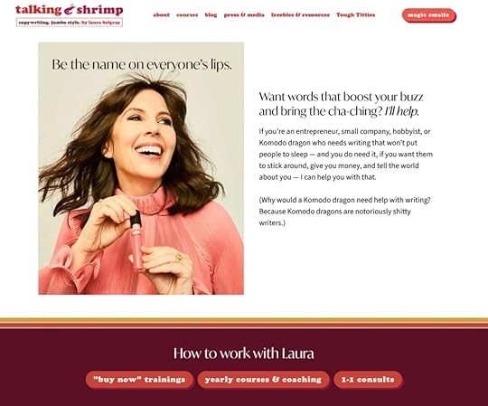 Example of a blog's home page.