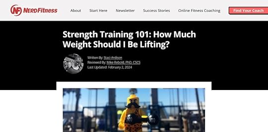 Screenshot of the Nerd Fitness blog.