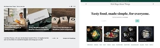 A pair of WordPress blogs, with themes made for blogging.