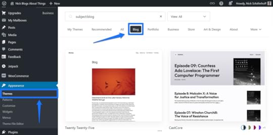 Where to change your blog's theme.