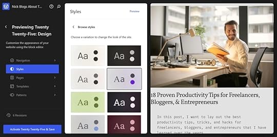 Example of Preview & Customize screen.