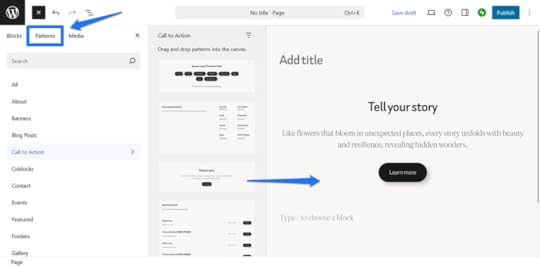 Where to find the Patterns tab.