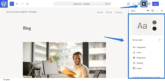 Screenshot of the Styles menu.