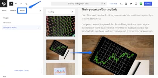 Where to find the Media tab.