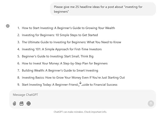 Using AI to generate ideas for headlines.