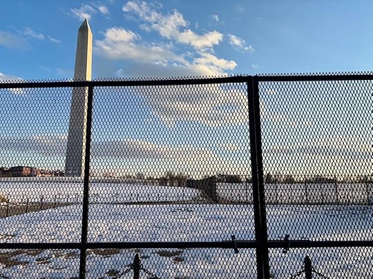 Washington Monument behind a fence