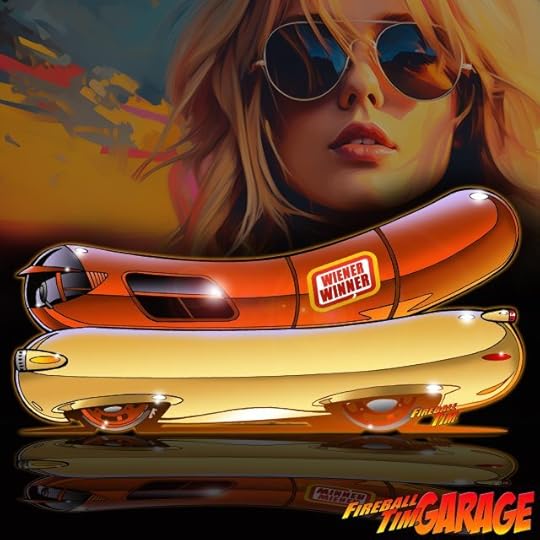 Fireball Tim Garage Automotive Pop Culture Art