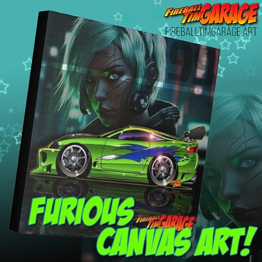 Fireball Tim Garage Automotive Pop Culture Art