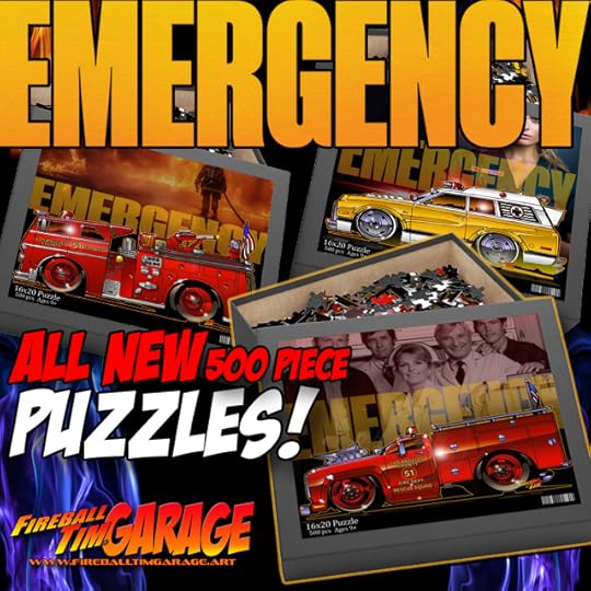 Fireball Tim Garage Automotive Pop Culture Art