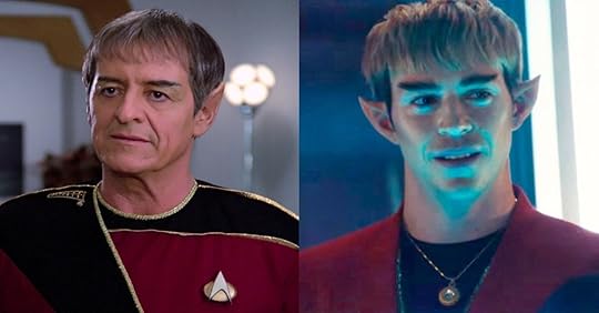The mind controlled Vulcans from Star Trek: The Next Generation (L) and Star Trek: Section 31 (R)